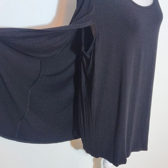 Chico's Black Sleeveless Top with Attached Cape Size XXL Black Caped Top