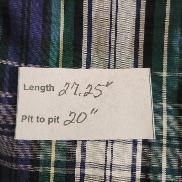 J. Crew Blue and Green Plaid Button-up Shirt Size Medium Blue Plaid Shirt
