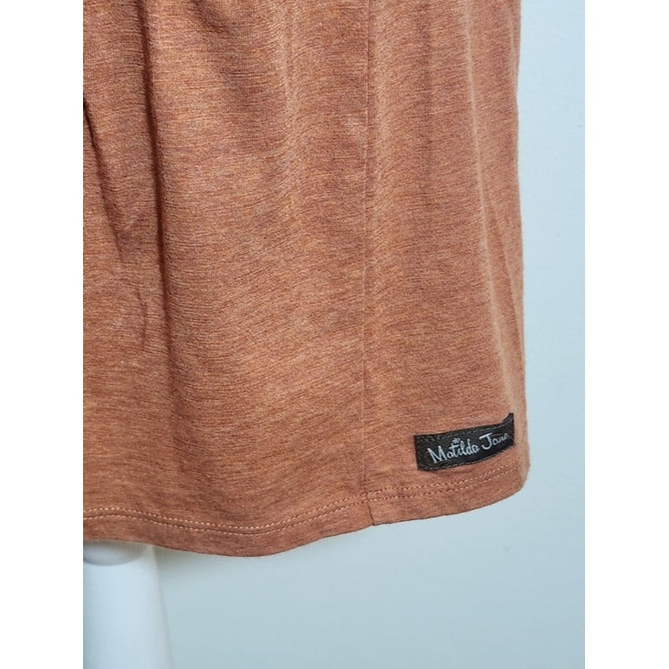 Matilda Jane Rust Orange Tiered Mini Dress Boho Pockets Short Sleeve Size Small