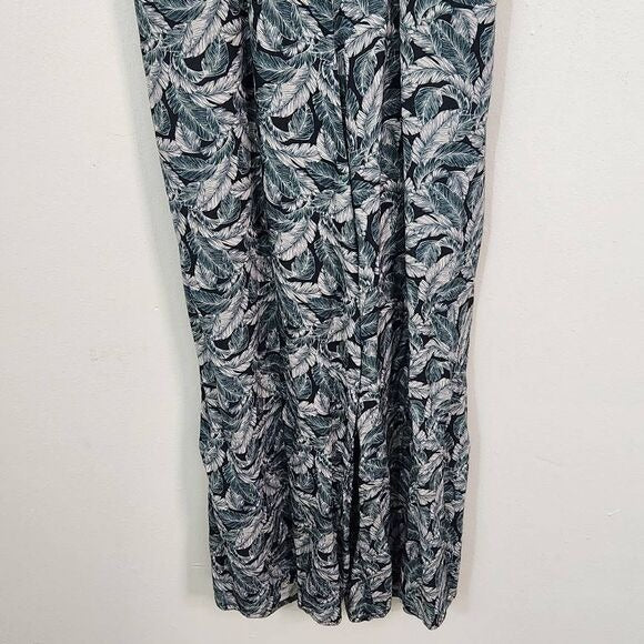 Fresha London Tropical Print Green Jumpsuit Size XS