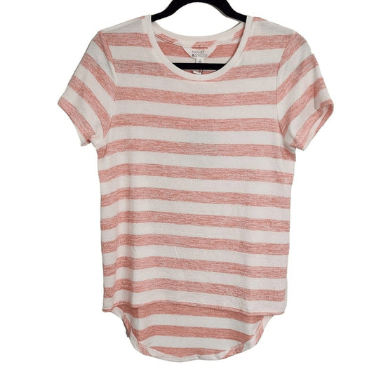 Market & Spruce Pink and White Striped Top NWT Size XS Petite Pink Tee Stripes