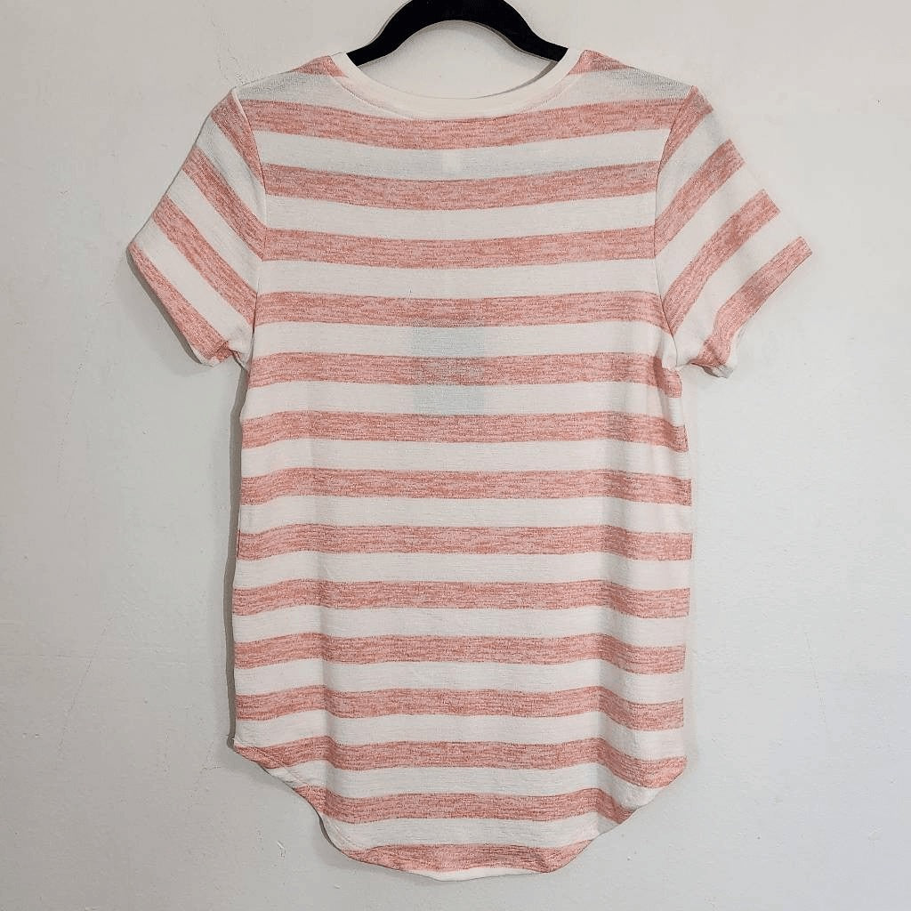 Market & Spruce Pink and White Striped Top NWT Size XS Petite Pink Tee Stripes