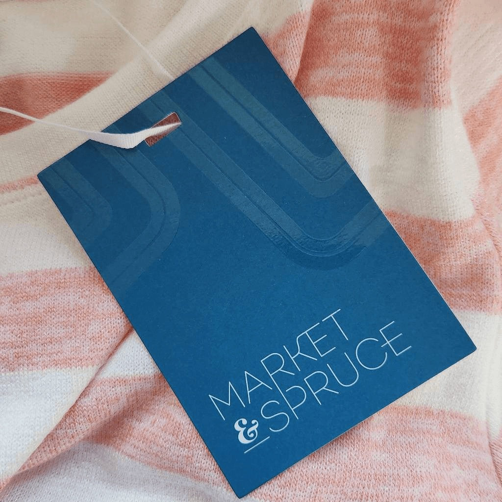 Market & Spruce Pink and White Striped Top NWT Size XS Petite Pink Tee Stripes