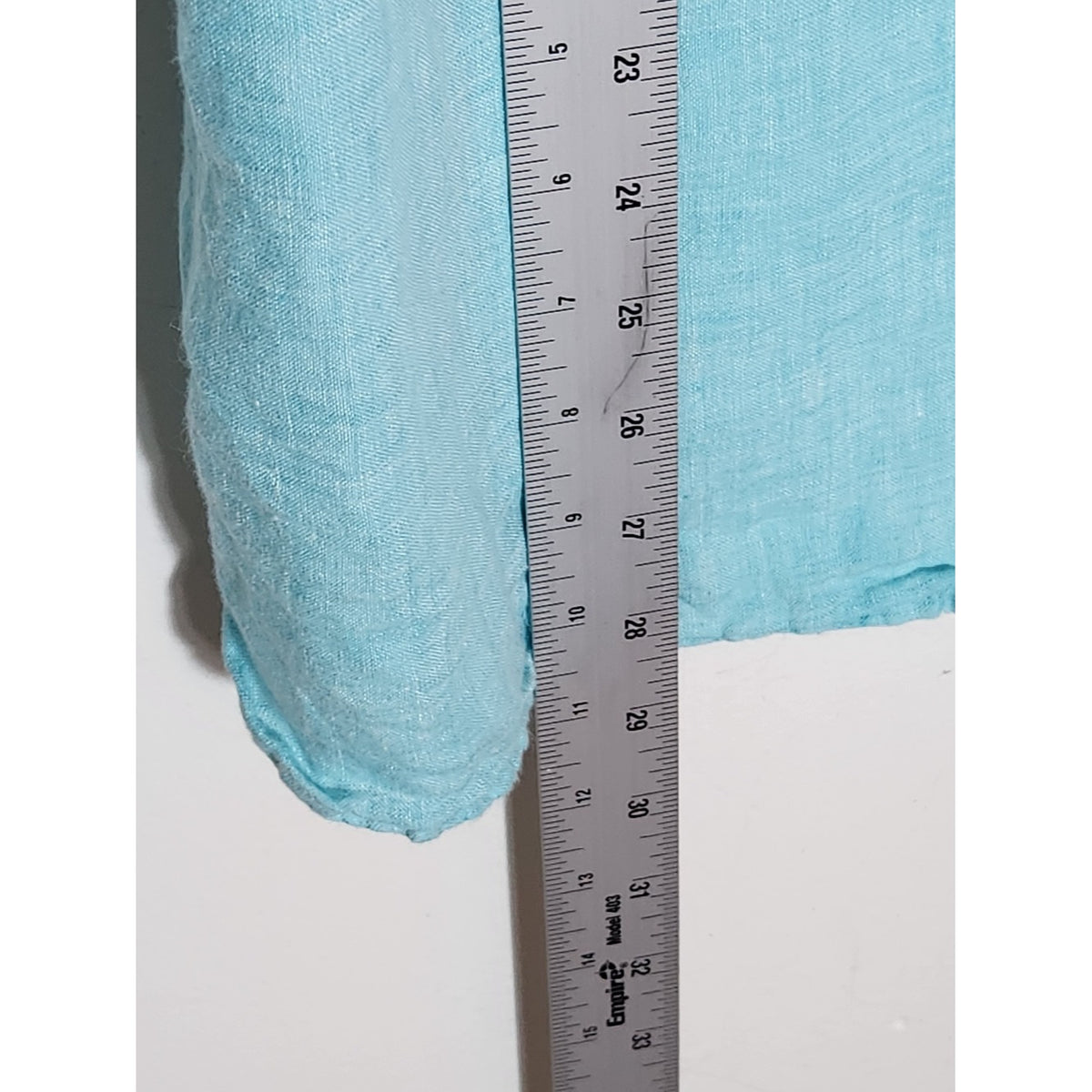 Talbots Half Button-up Aqua Blue Linen Blouse Size 1X