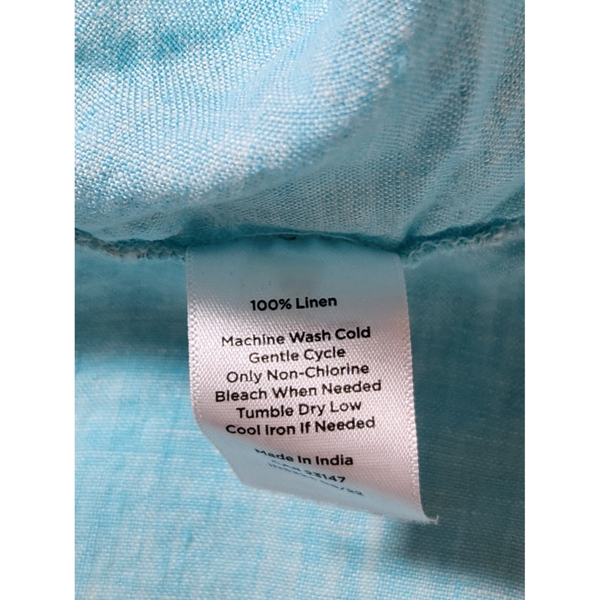 Talbots Half Button-up Aqua Blue Linen Blouse Size 1X