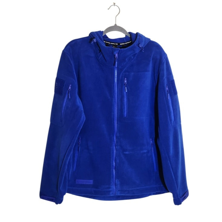 Baerskin Tactical Supply Co. Blue Fleece Hooded Jacket NWT Size Large