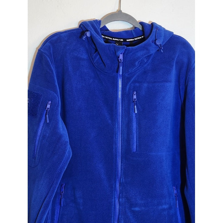 Baerskin Tactical Supply Co. Blue Fleece Hooded Jacket NWT Size Large