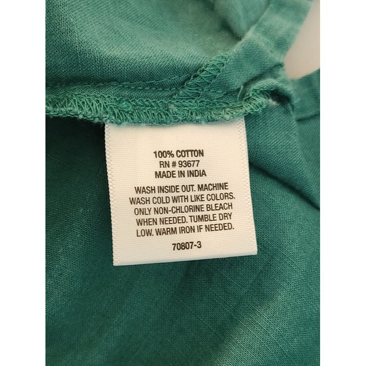 A.N.A Teal Green Print Cropped Button-Up Shirt Size XL
