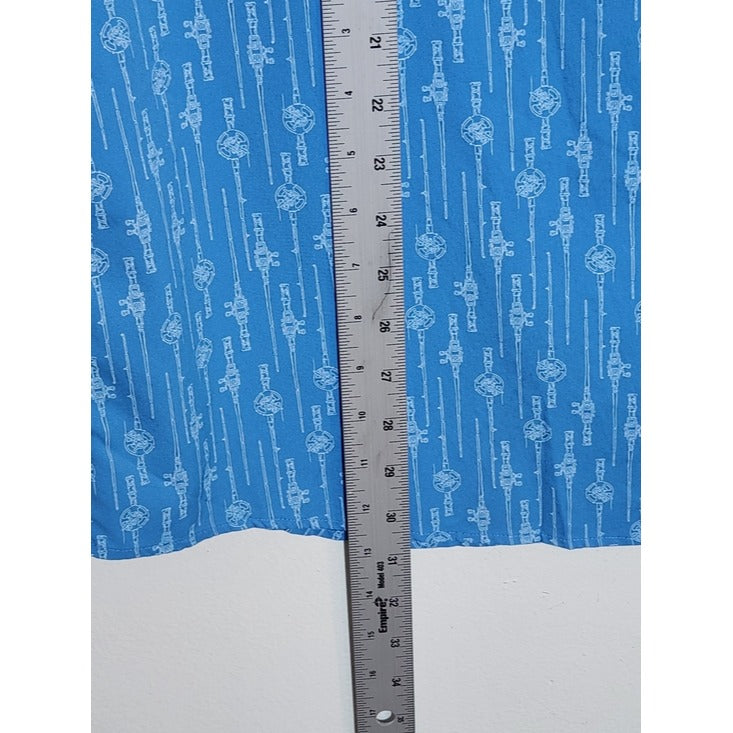 Southern Tide Blue Fishing Rod Print Button Down Shirt Size XXL
