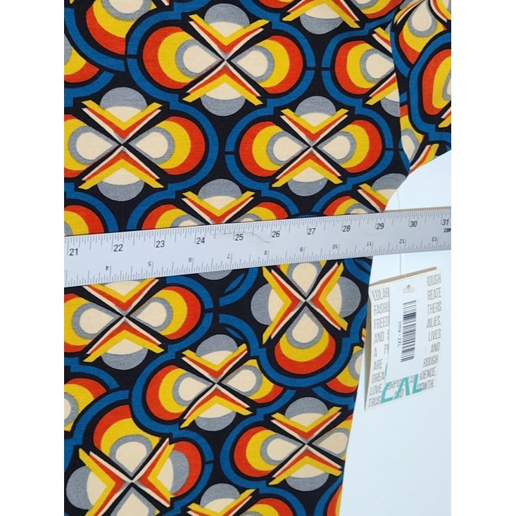 LuLaRoe Blue Multicolor Geometric Print Tunic Size 2XL NWT