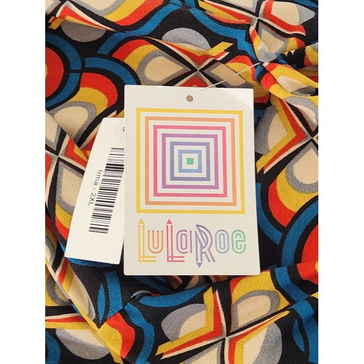 LuLaRoe Blue Multicolor Geometric Print Tunic Size 2XL NWT