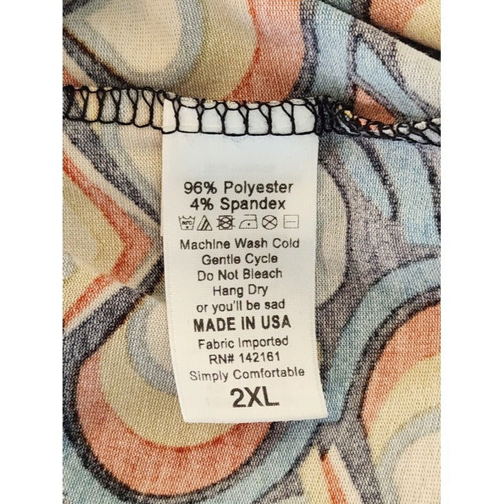 LuLaRoe Blue Multicolor Geometric Print Tunic Size 2XL NWT