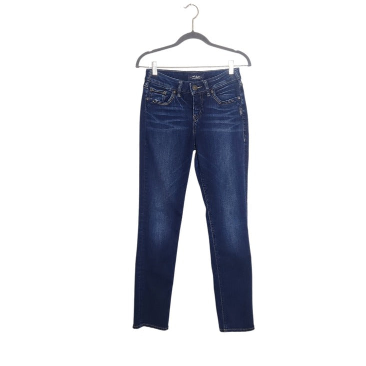 Silver Jeans Womens Avery Straight Dark Wash Jeans Size 27