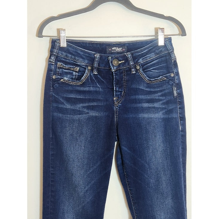 Silver Jeans Womens Avery Straight Dark Wash Jeans Size 27