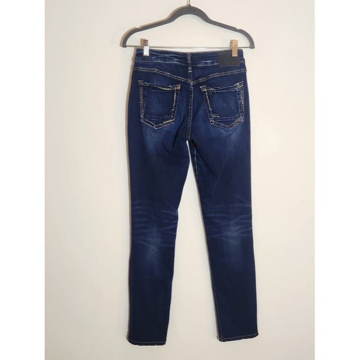 Silver Jeans Womens Avery Straight Dark Wash Jeans Size 27