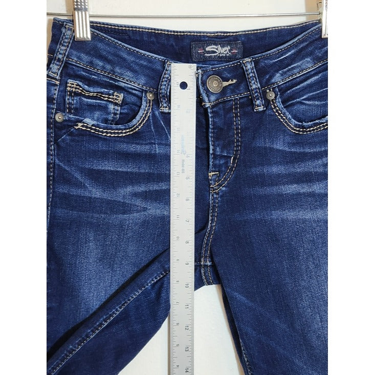 Silver Jeans Womens Avery Straight Dark Wash Jeans Size 27