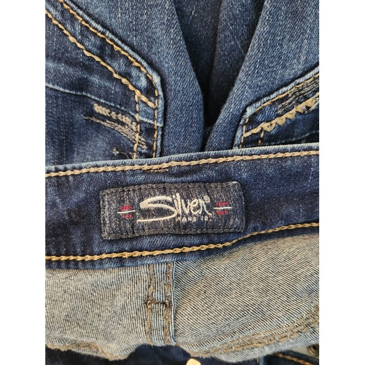 Silver Jeans Womens Avery Straight Dark Wash Jeans Size 27