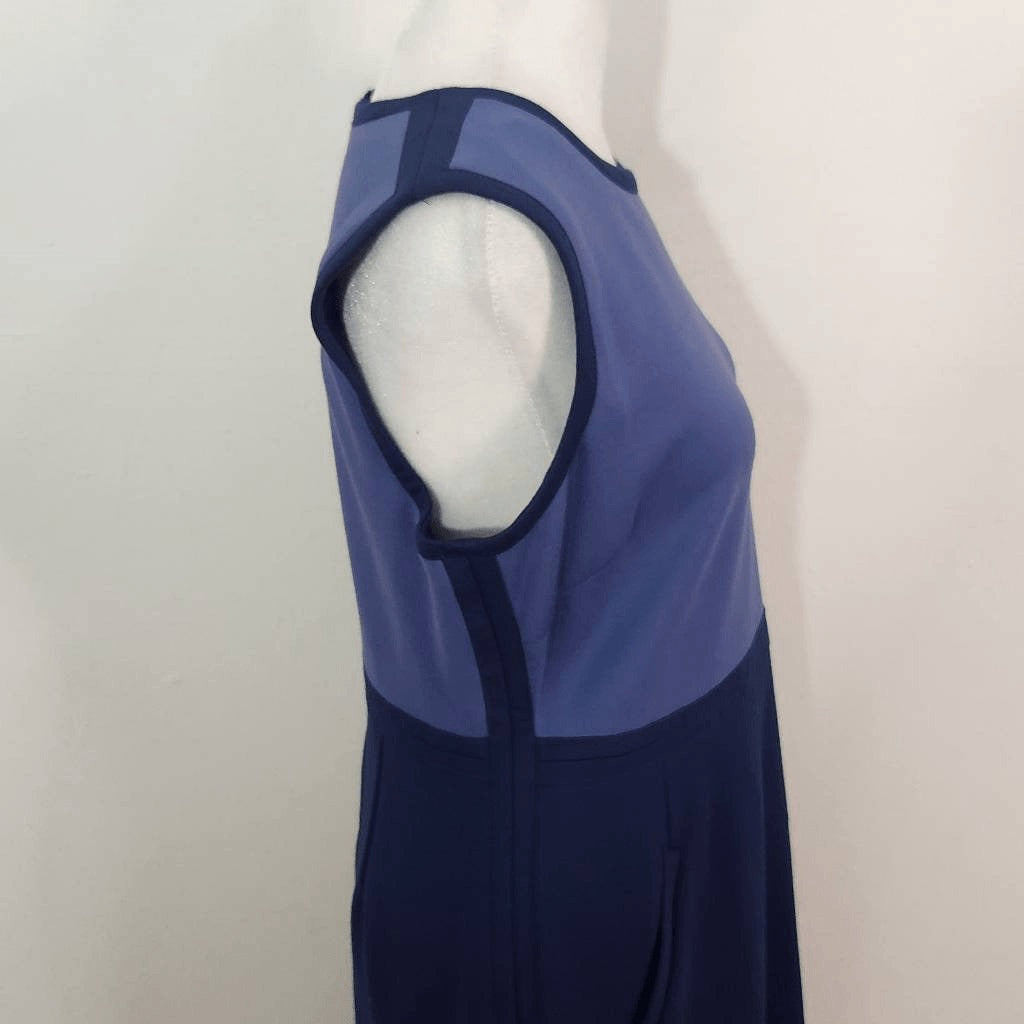 Lands' End Blue Sheath Dress Size 10 Petite Classic Sleeveless Blue Dress