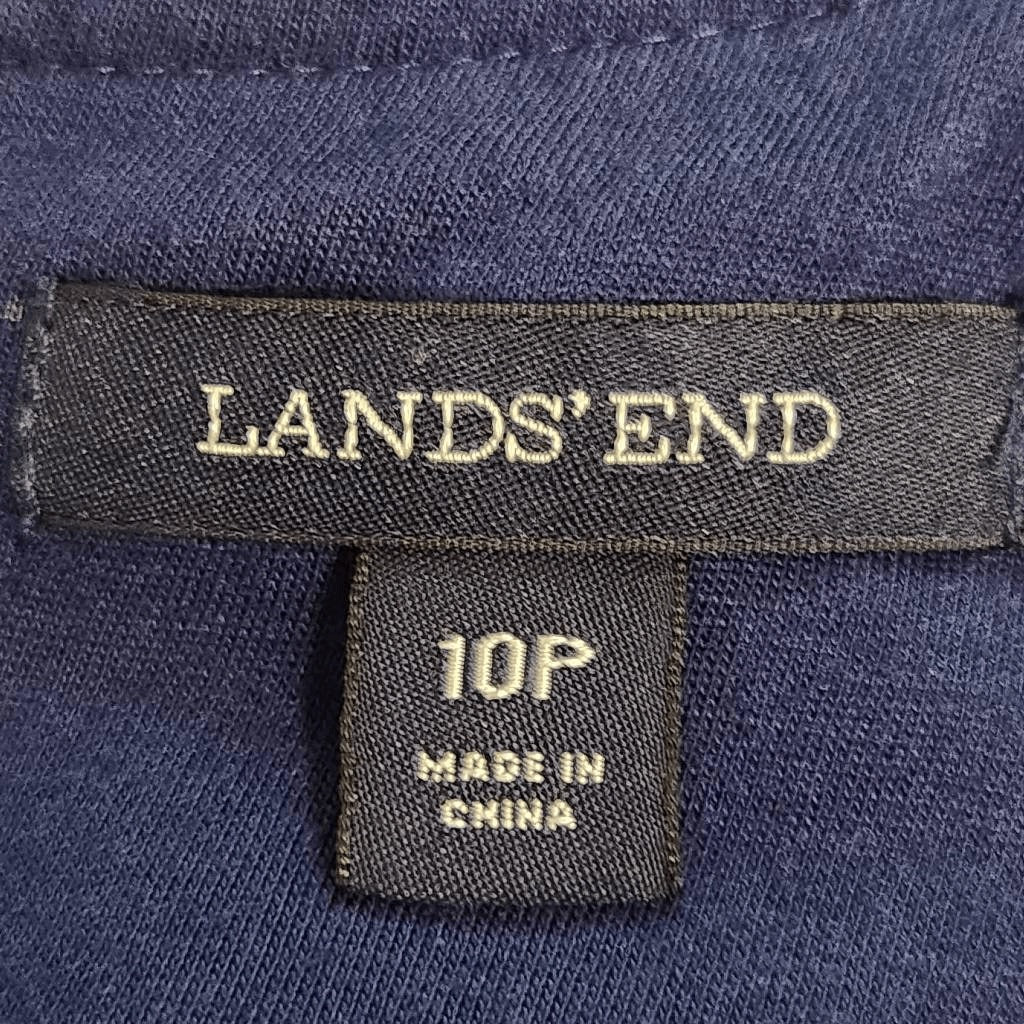 Lands' End Blue Sheath Dress Size 10 Petite Classic Sleeveless Blue Dress