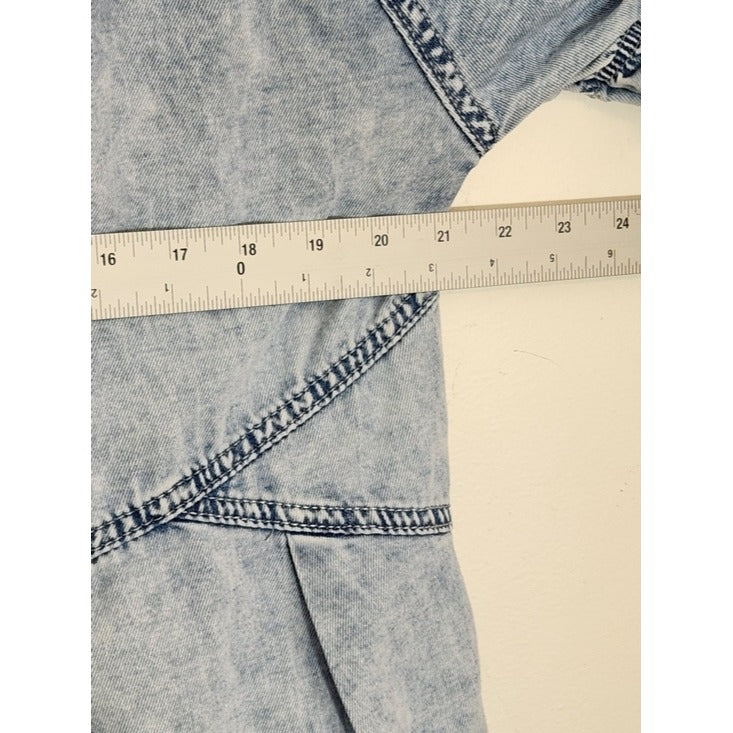Light Wash Lightweight Denim Button-Up Shirt Dress Size Large Coastal Cowgirl