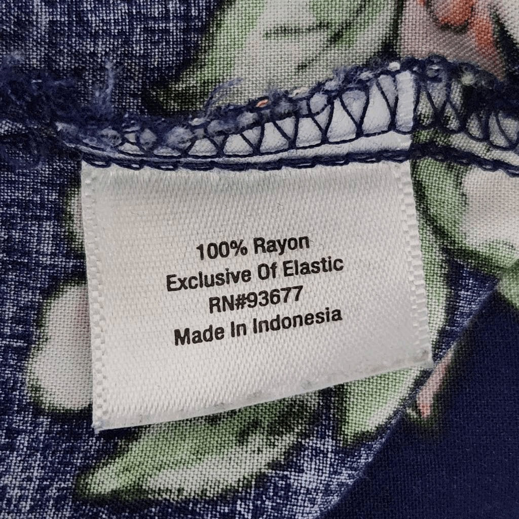 St. John's Bay Navy Floral Blouse Size XL Navy Floral Peasant Blouse