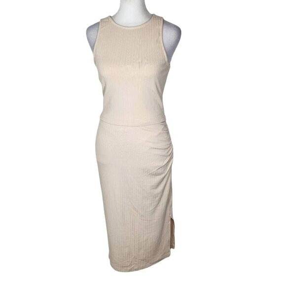 Pretty Garden Chic Cream Ribbed Knit Matching Set Size Small, New