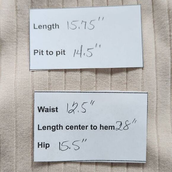 Pretty Garden Chic Cream Ribbed Knit Matching Set Size Small, New