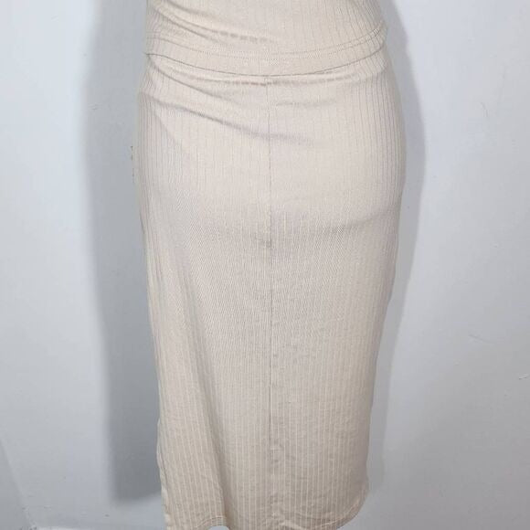 Pretty Garden Chic Cream Ribbed Knit Matching Set Size Small, New