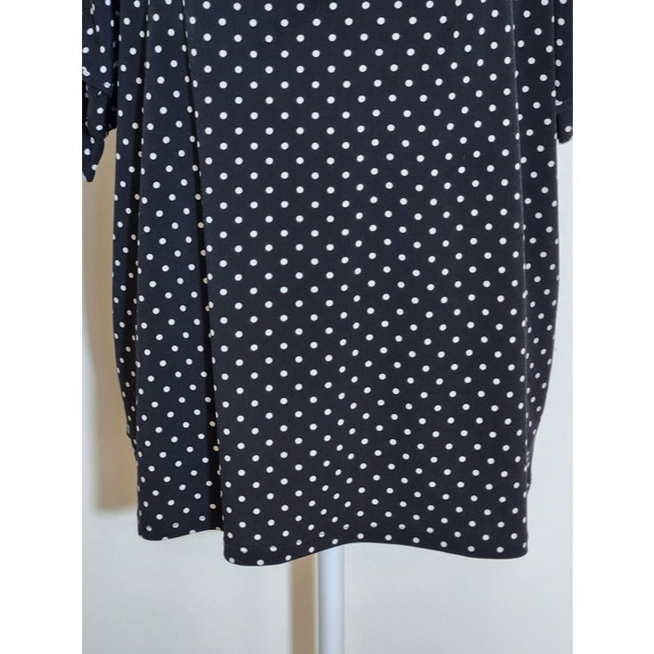 DKNY Black and White Polka Dot Blouse Size XL