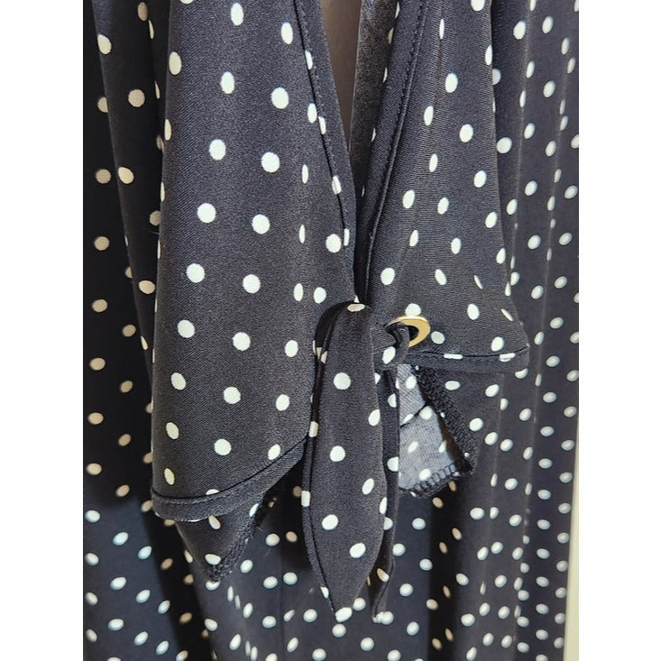 DKNY Black and White Polka Dot Blouse Size XL