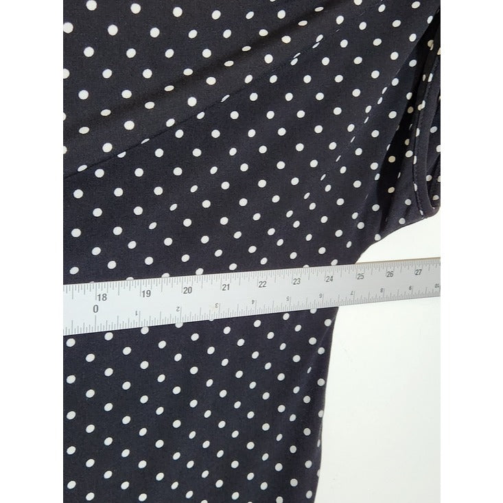 DKNY Black and White Polka Dot Blouse Size XL