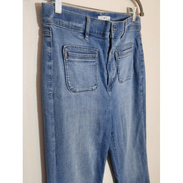 LOFT Slim Fit Flare Jeans with Patch Pockets Size 8/29