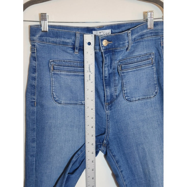 LOFT Slim Fit Flare Jeans with Patch Pockets Size 8/29