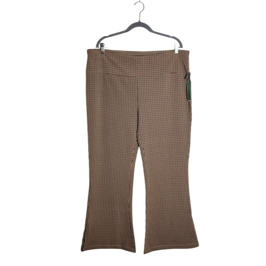 Terra & Sky Brown Houndstooth Stretch Pants Size 2X 20-22 NWT