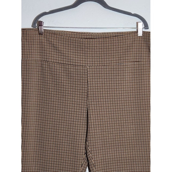 Terra & Sky Brown Houndstooth Stretch Pants Size 2X 20-22 NWT