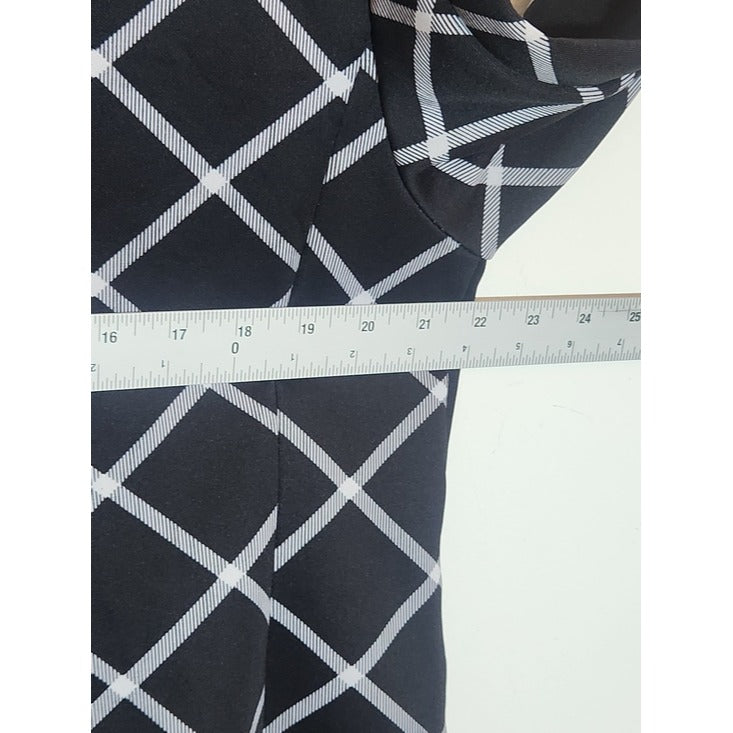 Cato Black and White Grid Plaid Lined Blazer Size XL
