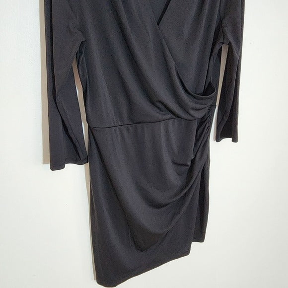 Fortune + Ivy Black Dolman Sleeve Dress Size Large Wrap Look
