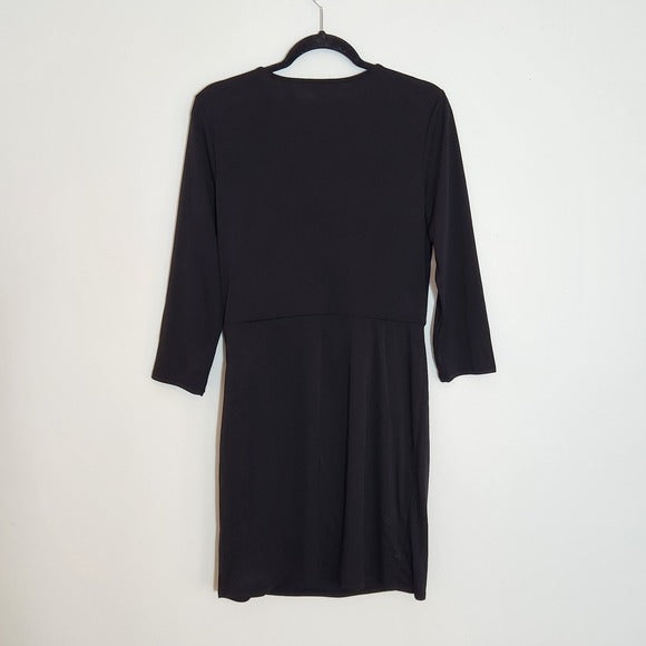 Fortune + Ivy Black Dolman Sleeve Dress Size Large Wrap Look