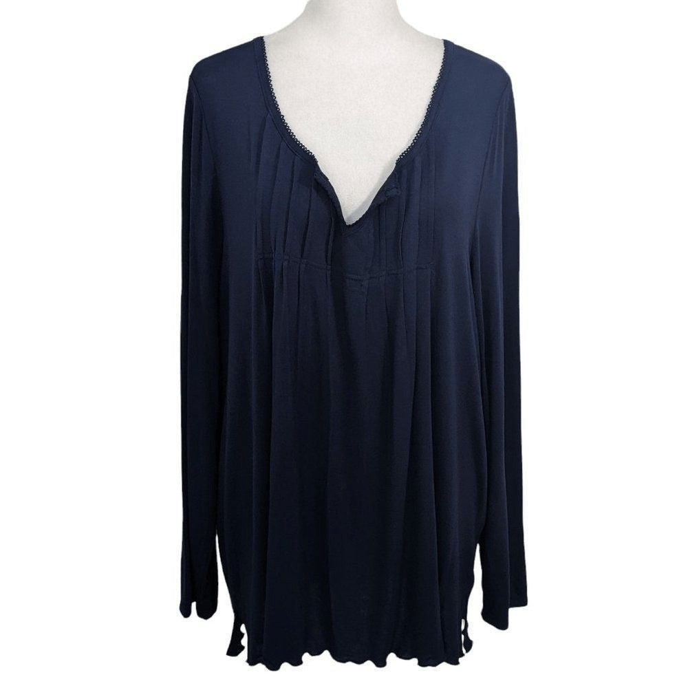 Nuit Rouge Navy Tee NWT Size Large Navy Long Sleeve Top