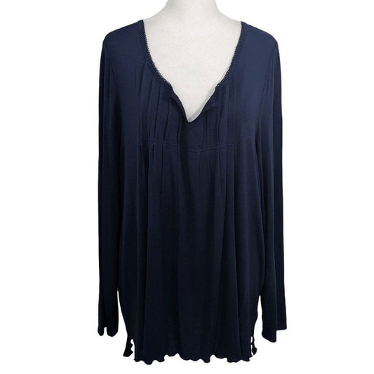 Nuit Rouge Navy Tee NWT Size Large Navy Long Sleeve Top