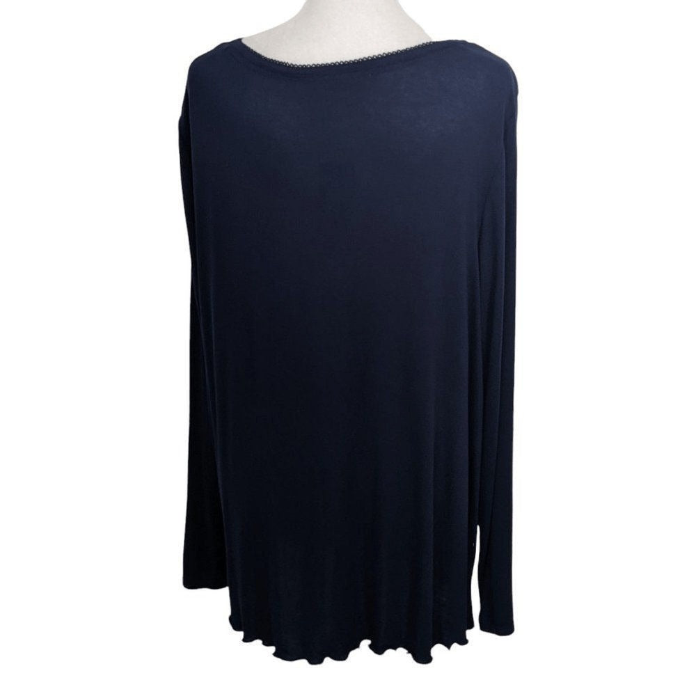 Nuit Rouge Navy Tee NWT Size Large Navy Long Sleeve Top