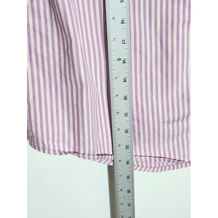 LC Lauren Conrad Preppy Purple Stripe Button Up Blouse Size Medium