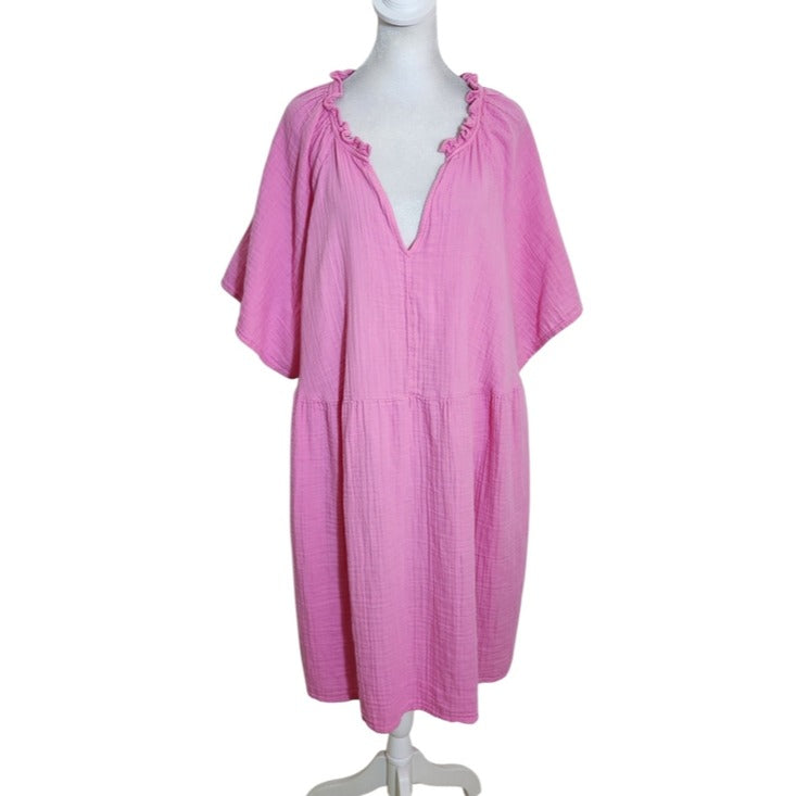 Old Navy Pink Cotton Gauze Mini Dress Size 2X