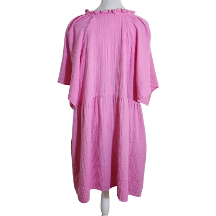 Old Navy Pink Cotton Gauze Mini Dress Size 2X