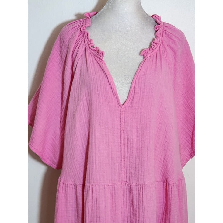 Old Navy Pink Cotton Gauze Mini Dress Size 2X