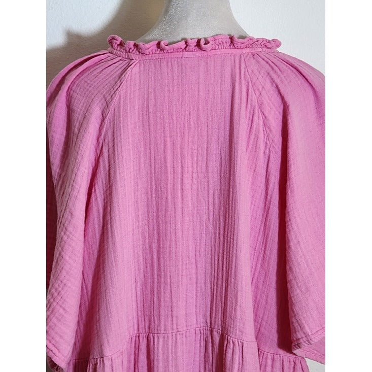 Old Navy Pink Cotton Gauze Mini Dress Size 2X