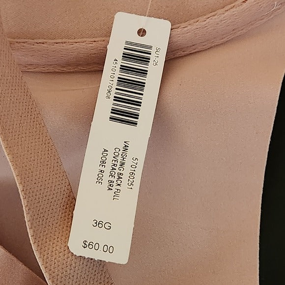 Soma Adobe Rose Bra Size 36G Vanishing Back Full Coverage
