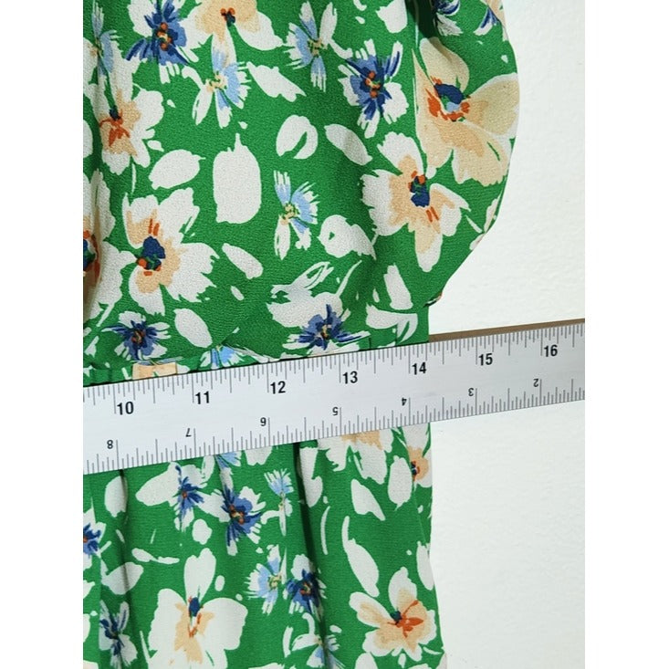 Sienna Sky Green Floral Print Midi Dress Size Large Wedding Guest Dress