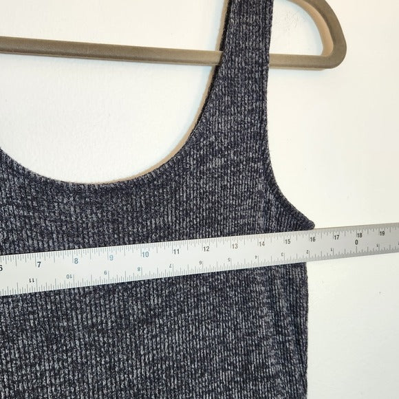 Daily Ritual Charcoal Gray Ribbed Knit Midi Dress Size Medium