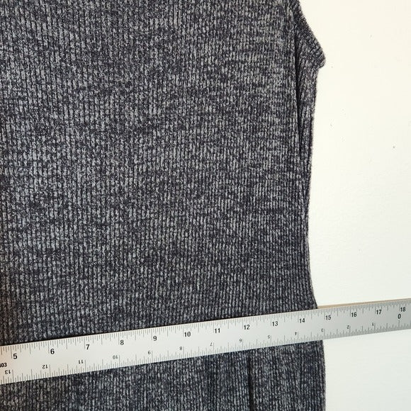 Daily Ritual Charcoal Gray Ribbed Knit Midi Dress Size Medium